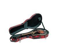 Crossrock Custodia Rigida in Fibra di Vetro per Mandolino A & F Style | Finitura Rossa Lucida (Red), Serratura TSA, Spallacci Zaino, Vano Accessori - Vestibilità Universale Sospesa