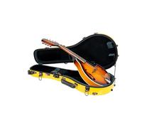 Crossrock Custodia Rigida in Fibra di Vetro per Mandolino A-Style | Finitura Gialla Lucida, Serratura TSA, Spallacci Zaino Amovibili, Interno in Velluto - Vestibilità Perfetta Premium