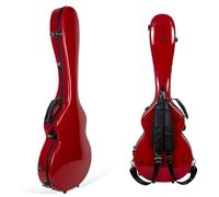 Crossrock Custodia rigida per chitarra Les Paul in fibra di vetro stile zaino rosso