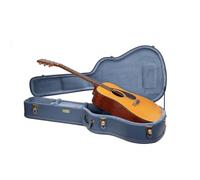 Crossrock Custodia rigida Relief Series per chitarra dreadnought Gibson J-45 / Martin D | Finitura scolpita Smoke Blue, interno velluto blu monocromatico, serratura - Premium Wooden Hardshell