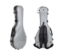 Crossrock Custodia universale per mandolino in fibra di vetro, progettata per stile A e F, con scomparto per accessori, cinghie per zaino, chiusura TSA argento (CRF2020MAFSL)