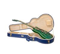 Crossrock Designer Series CRW520LVB - Custodia in legno per chitarre elettriche Les Paul, con blocco di sicurezza, piedini in metallo, spazio di archiviazione, colore: Blu acceso