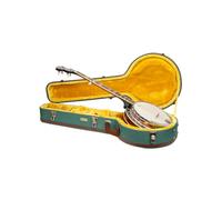 Crossrock Master Series CRW720BJMB - Custodia per banjo in legno a 5 corde, chiusura di sicurezza, manico in vera pelle, ferramenta rinforzata, piedini in metallo, spazio per riporre oggetti, tweed