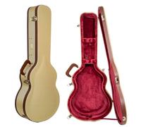 Crossrock Master Series CRW720CFT - Custodia in legno per chitarra classica 4/4, chiusura di sicurezza, manico in vera pelle, hardware rinforzato, piedini in metallo, spazio di archiviazione, tessuto