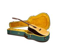 Crossrock Master Series CRW720D28MB - Custodia per chitarra acustica Martin D-28/Grand Auditorium, tessuto eco tweed blu malachite, guscio riprogettato, manico in pelle e interno in velluto dorato