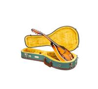 Crossrock Master Series CRW720MAMB, custodia per mandolino in legno, serratura di sicurezza, manico in vera pelle, ferramenta rinforzata, piedini in metallo, spazio per riporre oggetti, colore blu