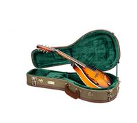 Crossrock Master Series CRW720MAOG - Custodia per mandolino in legno, chiusura di sicurezza, manico in vera pelle, ferramenta rinforzata, piedini in metallo, spazio per riporre oggetti, colore: verde