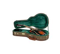 Crossrock Master Series CRW720MFOG - Custodia per mandolino in legno, chiusura di sicurezza, manico in vera pelle, ferramenta rinforzata, piedini in metallo, spazio per riporre oggetti, colore: verde