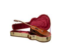 Crossrock Master Series CRW720OMFT, custodia in legno per chitarra acustica OM/Martin 000-14, serratura di sicurezza, manico in vera pelle, hardware rinforzato, piedini in metallo, spazio di