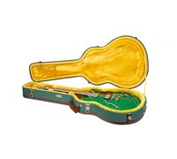 Crossrock Master Series CRW720SAMB - Custodia per chitarra elettrica semi-cava a 6 corde, esterno in tweed blu malachite, guscio in legno riprogettato, manico in pelle e interno in velluto dorato