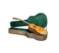 Crossrock Master Series - Custodia per chitarra Super Jumbo per Gibson SJ-200, in tessuto tweed ecologico verde oliva, guscio riprogettato, manico in pelle e interno in velluto verde foresta