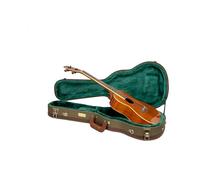 Crossrock Master Series - Custodia per ukulele baritono da 76,2 e 78,4 cm, in tessuto tweed ecologico verde oliva, guscio riprogettato, spallacci e manico in pelle, interno in velluto verde foresta