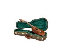 Crossrock Master Series - Custodia per ukulele da concerto da 58 e 61 cm, in tessuto tweed ecologico verde oliva, guscio riprogettato, spallacci e manico in pelle, interno in velluto verde foresta