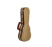 Crossrock Master Series - Custodia per ukulele soprano con collo lungo 53,3 cm, esterno in tessuto classico in tweed, guscio riprogettato, spallacci e manico in pelle, interno in velluto rosso scuro
