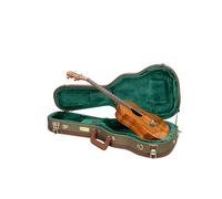 Crossrock Master Series - Custodia per ukulele tenore con corpo grande da 68 cm, in tessuto tweed ecologico verde oliva, guscio riprogettato, spallacci e manico in pelle, interno in velluto verde