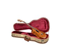 Crossrock Master Series - Custodia per ukulele tenore da 68 cm, esterno in tessuto classico in tweed, guscio riprogettato, spallacci e manico in pelle, interno in velluto rosso scuro