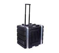Crossrock Valigetta impilabile con ruote, adatta a standard 7U, profondità 48,9 cm, struttura rigida in polietilene con hardware resistente, colore nero (CRA9607UW)