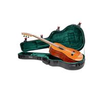 Crossrock Valigetta in ABS per chitarra classica 4/4 | finitura nera opaca antigraffio, serratura TSA, interno in velluto verde foresta - serie Premium Molded