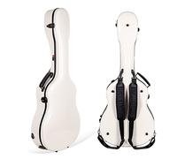 Crossrock Valigetta per chitarra acustica dreadnought in fibra di vetro, adatta per Gibson J45, cantautori, Southern Jumbo, Dove e Hummingbird - bianco latte