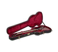 Crossrock Wooden Guitar Case -Fits SG Electric Guitars -Vintage Hardware, Sponge Lining, Metal Feet, Storage Space-Black (CRW520SGBK)