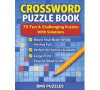 CROSSWORD PUZZLE BOOK, BMS PUZZLES: 75 Engaging Crossword Puzzles with Solutions | Large 8.5x11 Print | Fun and Challenging Brain Games for Adults and Seniors
