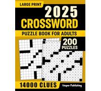 Crossword Puzzle Book for Adults & Seniors: Large Print Medium Crossword Games with 200 Puzzles for Brain Exercise and Relaxation