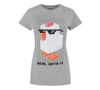 Crossy Road Grigio Deal With It T-shirt a maniche corte Donne