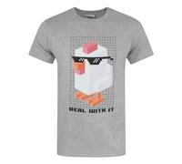 Crossy Road Grigio Deal With It T-shirt a maniche corte Uomini