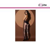 Crotchless Collant Miss Naughty Puro Olio Look Lucido Open Cavallo Gusset A XXL