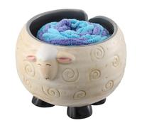 Crotole all'uncinetto per filo, guscio filo per maglieria- scatola di stoccaggio in ceramica- per filo panda di pecore portatili,- ciotola a maglia senza confusione, sterzo di filo divertente, organiz