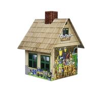 Crottendorfer - Casetta in metallo con porta incenso - per coni di incenso, misura M - Dimensioni: 7,2 x 7,8 x 9,8 cm - Motivo: sette nani - Made in Germany