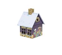 Crottendorfer - Casetta in metallo con porta incenso per coni di incenso, taglia M - Dimensioni: 7,2 x 7,8 x 9,8 cm - Motivo: panetteria di Natale - Made in Germany