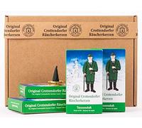 Crottendorfer - Coni di incenso, fragranza di abete, confezione regalo con piatto in ottone (4 x 24 pezzi)