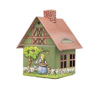 Crottendorfer Räucherkerzen - Casetta in metallo con porta incenso integrato, motivo: Cenerentola