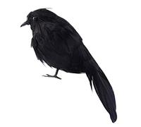 Crow Artificiale - Faldo Finto Realistico | Real Feathed Halloween Black Crowss | 6,3 Pollici per La Luce della Raven | Uccelli Neri Finti Decorativi per Il Giardino 'Albero del Co