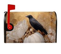 Crow - Coperture magnetiche per cassetta postale, autunnali, rustiche, con zucca, peonia, protezione per la decorazione del prato, 45 x 53 cm