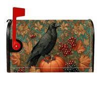 Crow - Coperture magnetiche per cassette postali, autunnali, rustiche, zucche, uva, arancione, protezione per la decorazione del cortile anteriore 53 x 65,5 cm