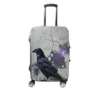 Crow on The Ground Copertura per bagagli approvata TSA per valigie per bagagli elastica lavabile copertura antigraffio per bagagli da viaggio manica protezione per valigie adatta, Corvo sul terreno