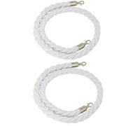 Crowd Control Ber Ropes - Corda di canapa bianca di alta qualità per ioni e lucidata, 2,5 m / 8.2ft, ideale per eventi, feste ed esposizioni