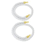 Crowd Control Ber Ropes - Corda di canapa Stanch, 1,7 m, per code di sicurezza, con finitura lucida, ideale per eventi e luoghi (bianco)