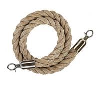 Crowd Control Queue Ber Ropes - Corda di canapa ritorta da 6 a 4 m per divisori Stanch, Ber sicura per coda di eventi, corda versatile Ber (colore: canapa)