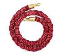 Crowd Control Rope Queue Line Barrier,Stanchion Hemp Rope for Business with Hook, Queue Barrier Twisted Rope for Restaurants/Hotels/Cinemas, Safety Barriers(Red,5ft/152cm)