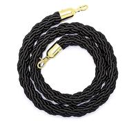 Crowd Control Rope Queue Line Barrier,Stanchion Hemp Rope for Business with Hook, Queue Barrier Twisted Rope for Restaurants/Hotels/Cinemas, Safety Barriers(Black,3ft/91cm)
