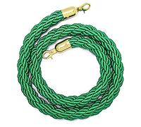 Crowd Control Rope Queue Line Barrier,Stanchion Hemp Rope for Business with Hook, Queue Barrier Twisted Rope for Restaurants/Hotels/Cinemas, Safety Barriers(Green,14ft/426cm)
