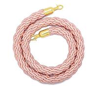 Crowd Control Rope Queue Line Barrier,Stanchion Hemp Rope for Business with Hook, Queue Barrier Twisted Rope for Restaurants/Hotels/Cinemas, Safety Barriers(Pink,8ft/244cm)