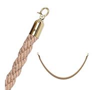 Crowd Control Rope Sport with Hooks,Stanchion Rope Hemp, Indoor Outdoor Line Ropes for Events, Restaurants & Movie Theaters(Gold Hooks,350cm/137.8 in)