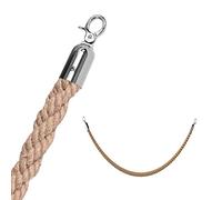 Crowd Control Rope Sport with Hooks,Stanchion Rope Hemp, Indoor Outdoor Line Ropes for Events, Restaurants & Movie Theaters(Silver Hooks,60cm/23.6 in)