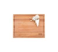 Crowd Cookware - Tagliere in legno di faggio evaporato, 40 x 30 x 2 cm, con scanalatura raccogli liquidi