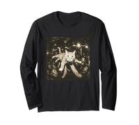 Crowd Surfing Cat Meme Disco Party Cat Gang Night Club Maglia a Manica
