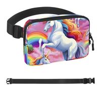 Crowds of Rainbow Unicorns-55 - Marsupio a tracolla per uomo e donna, marsupio da viaggio casual per passeggiate, corsa, escursionismo, ciclismo, multicolore, 4 x 23 x 15 cm, Multicolore,